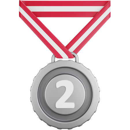 Medalha de segundo lugar  3D Icon