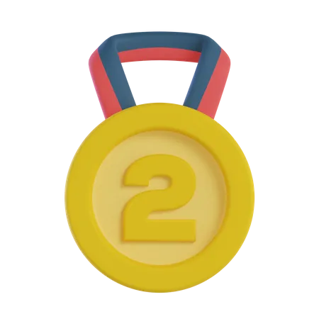 Medalha de segundo lugar  3D Icon