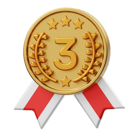 Medalha de terceiro lugar  3D Illustration