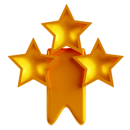 Medalha de três estrelas  3D Icon