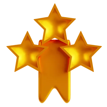 Medalha de três estrelas  3D Icon