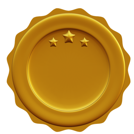 Medalha de três estrelas  3D Illustration