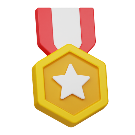 Medalha de distintivo de estrela  3D Icon