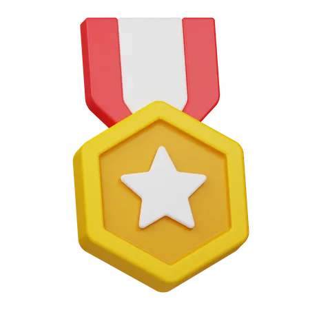 Medalha de distintivo de estrela  3D Icon