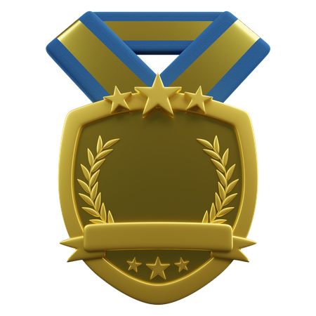 Medalha de escudo  3D Illustration