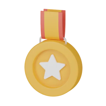 Ilustracao 3 D Da Medalha Estrela 3D Icon