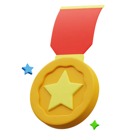 Medalha estrela  3D Icon