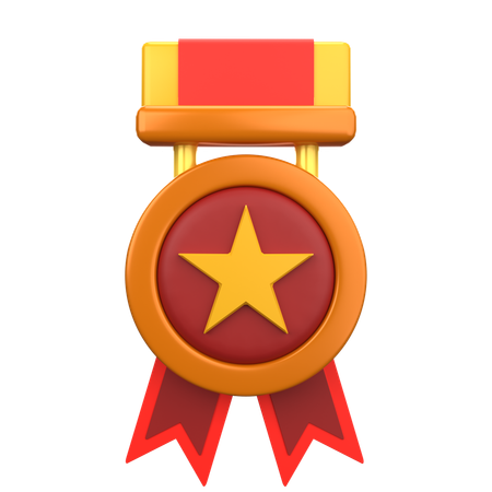 Medalha estrela  3D Icon