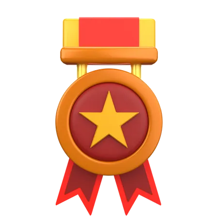 Medalha estrela  3D Icon