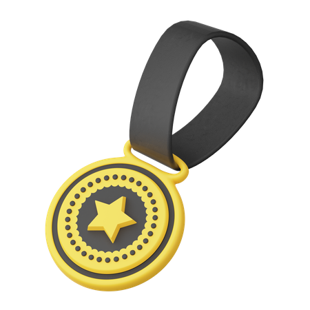 Medalha estrela  3D Illustration