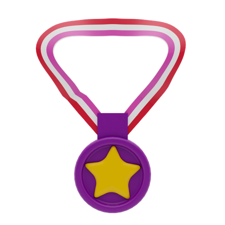 Medalha estrela  3D Illustration