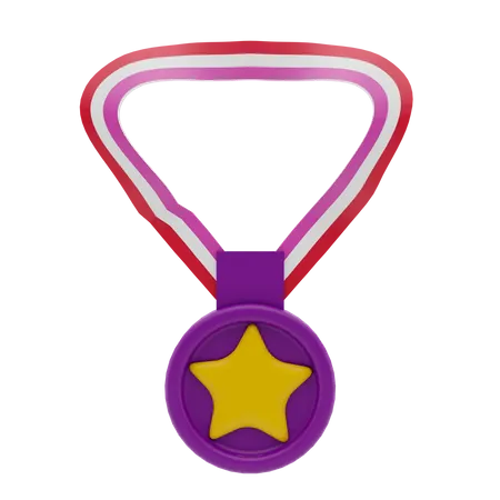 Medalha estrela  3D Illustration