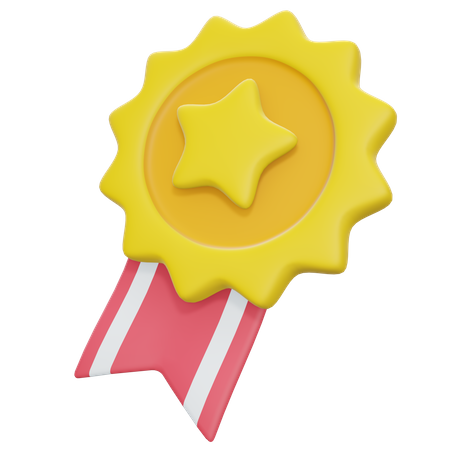 Medalha estrela  3D Illustration