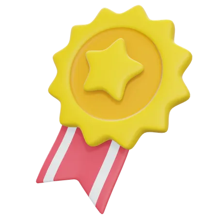 Medalha estrela  3D Illustration