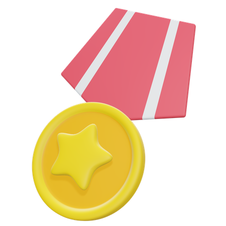 Medalha estrela  3D Illustration