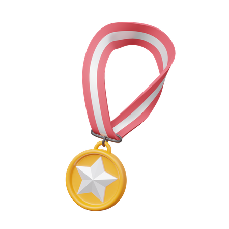 Medalha estrela  3D Illustration