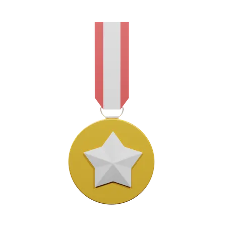 Medalha estrela  3D Illustration