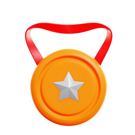 Medalha estrela  3D Illustration