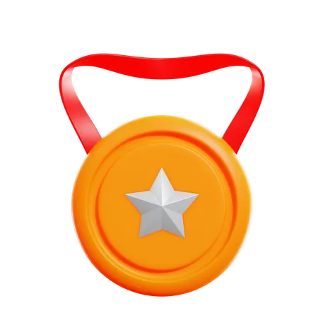 Medalha estrela  3D Illustration