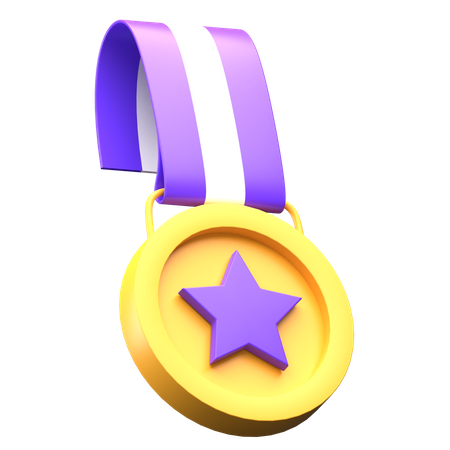 Medalha estrela  3D Illustration