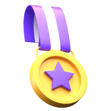 Medalha estrela  3D Illustration