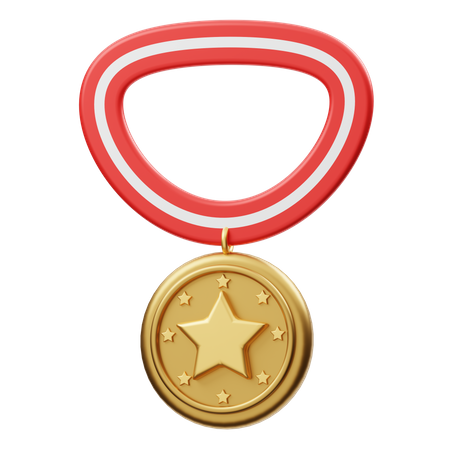 Medalha estrela  3D Illustration