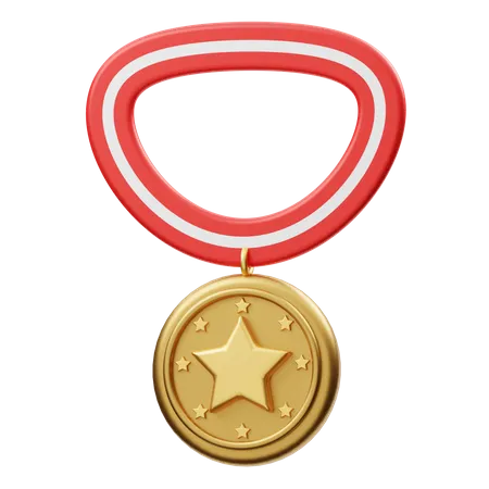 Medalha estrela  3D Illustration