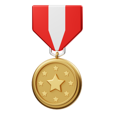 Medalha estrela  3D Illustration