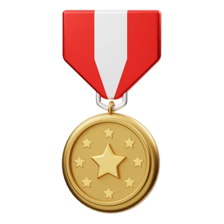 Medalha estrela  3D Illustration