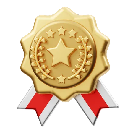 Medalha estrela  3D Illustration