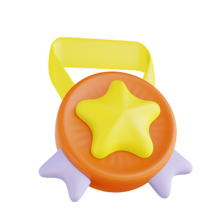 Medalha estrela  3D Illustration