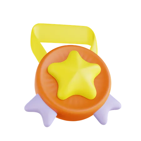 Medalha estrela  3D Illustration