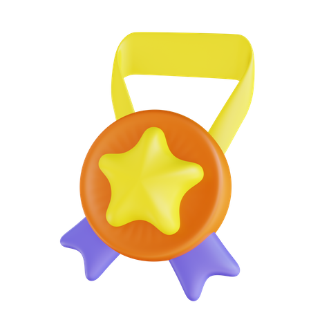 Medalha estrela  3D Illustration