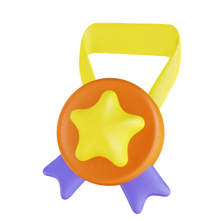 Medalha estrela  3D Illustration