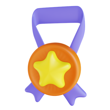 Medalha estrela  3D Illustration