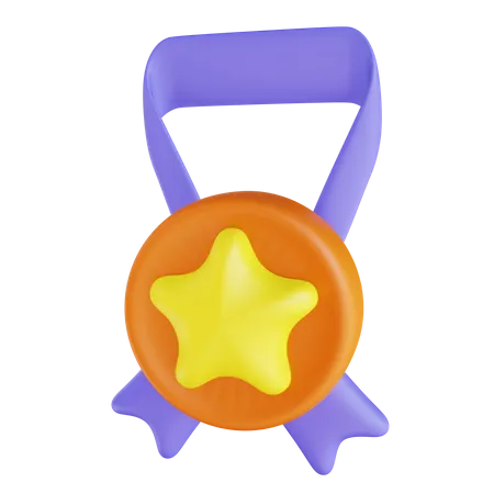 Medalha estrela  3D Illustration