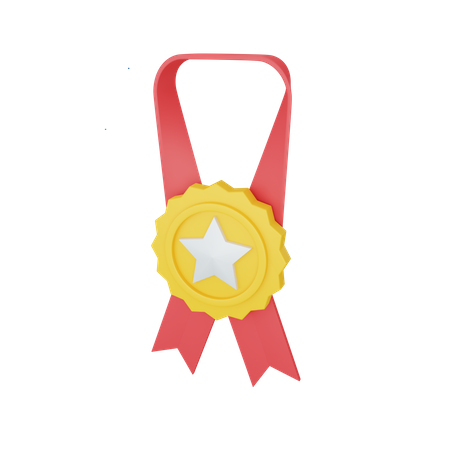 Medalha de distintivo de estrela  3D Illustration