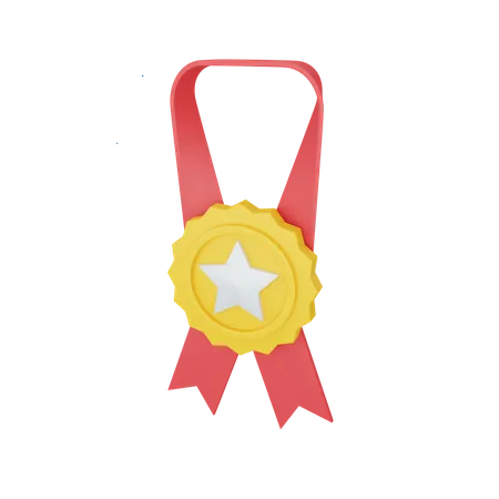 Medalha de distintivo de estrela  3D Illustration