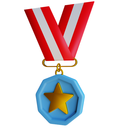 Medalha estrela  3D Illustration