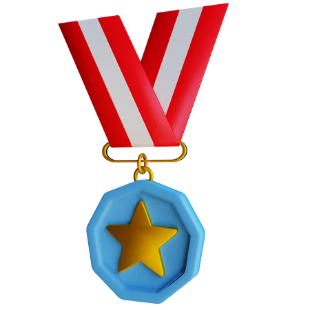 Medalha estrela  3D Illustration