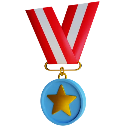 Medalha estrela  3D Illustration