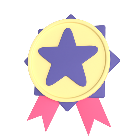 Medalha estrela  3D Illustration