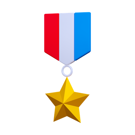 Medalha estrela  3D Illustration