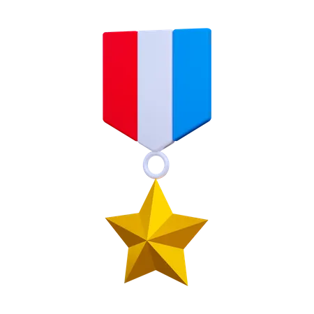 Medalha estrela  3D Illustration