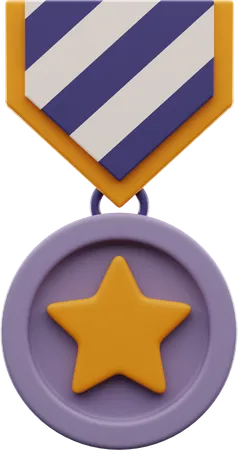 Medalha estrela  3D Illustration