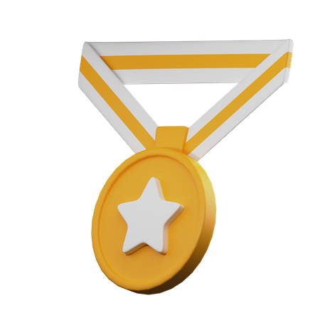 Medalha estrela  3D Illustration