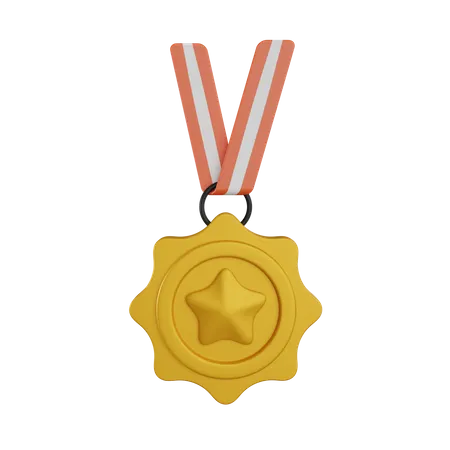 Medalha estrela  3D Illustration