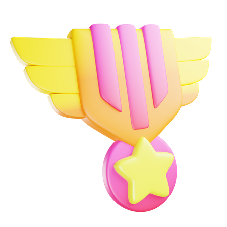 Medalha estrela  3D Icon