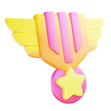 Medalha estrela  3D Icon