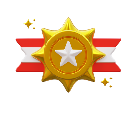 Medalha estrela  3D Icon